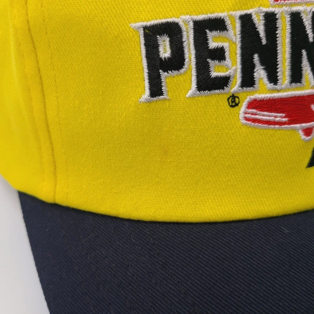 Vintage Pennzoil Racing‎ Hat Strapback K-Products Yellow Black NASCAR Cars Men